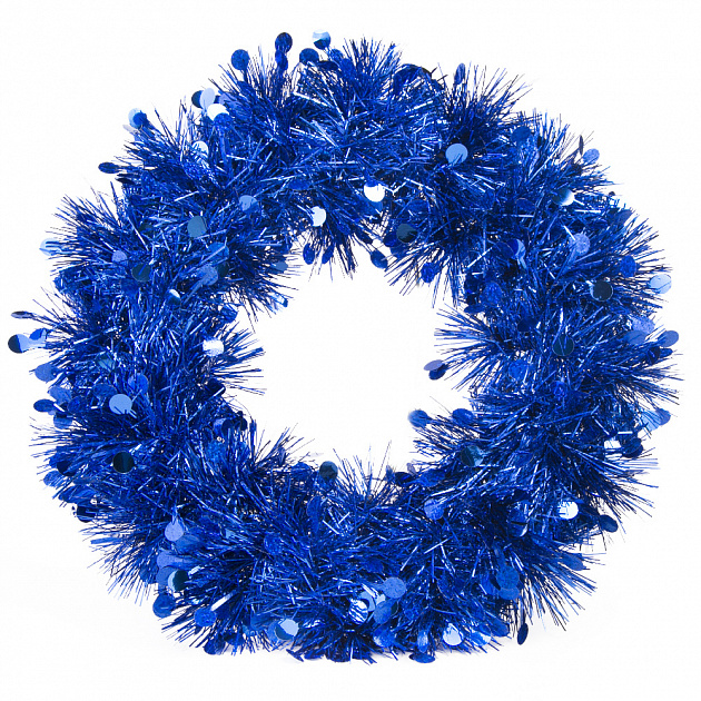 Новогоднее украшение Венок Синий из полиэтилена 24x24x1,5см 82341 000000000001201756