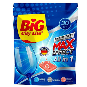 Таблетки для посудомоечной машины 30шт BIG CITY Ultra all in 1 000000000001217434