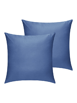 Наволочки 2шт 70x70см DE'NASTIA NEW сатин синий хлопок 000000000001215761