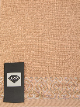 Полотенце махровое 30х60см LUCKY Итальянский бордюр персиковый хлопок 100% 000000000001225062