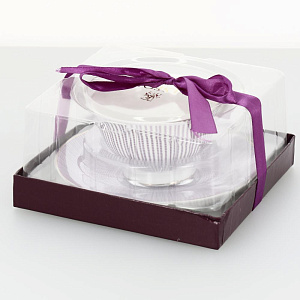 Чайная пара, чашка 200мл+блюдце, подарочная упаковка, Палитра, АРАБЕСКА ПУРПУРНАЯ,149-04035 000000000001183415