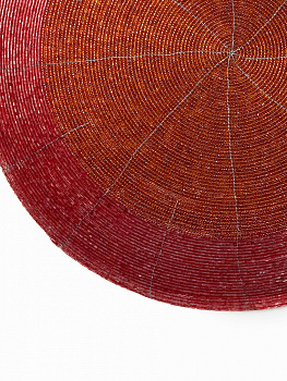 Салфетка сервировочная 35см DE'NASTIA красный бисер 000000000001229579