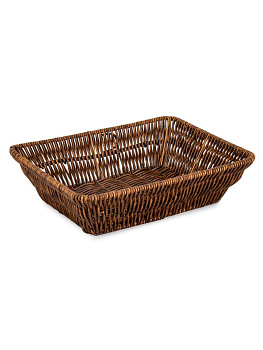 Корзина плетеная универсальная 26х20х7,5см прямоугольная коричневый полипропилен/жезезо 000000000001227670