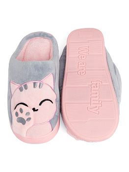 Туфли домашние-тапки р.36-37 LUCKY Коты розовый/серый полиэстер 000000000001220270