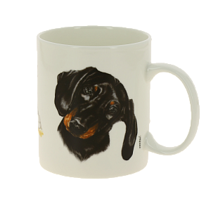 Кружка костяной фарфор 420 мл, Человек собаке друг Такса,КРС-610 000000000001193684