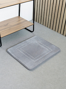 Коврик для туалета 50x60см DE'NASTIA Soft Collection мемори серый полиэстер 000000000001229942