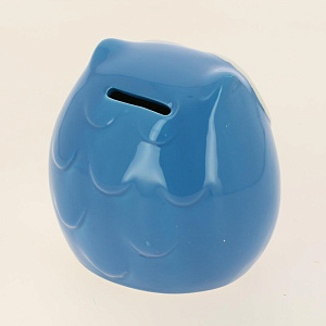 Декоративная копилка Совушка синяя из керамики / 10х8см арт.76555 000000000001195736