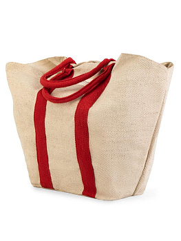 Сумка 40х58х27 DE'NASTIA Patyka Bag красная ручка хлопок/джут 000000000001225559