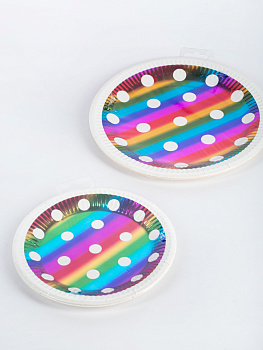 Набор тарелок одноразовых 6шт 23см Хамелеон горох бумага 000000000001210187