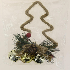 Декоративное украшение 14,5х8,5см Елка с бубенцами пластик R010594 000000000001191503