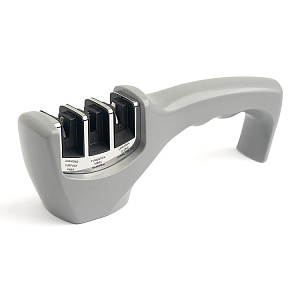 Точилка для ножей 20x4,5x7,2см DE'NASTIA трехэтапная заточка серый пластик 000000000001218766