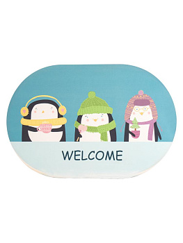 Коврик для ванной 60х40см овальный с принтом в ассортименте силикон 000000000001229197