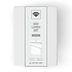 Комплект постельного белья Евро+ LUCKY (пододеяльник, наволочки 50х70см-2шт) белый поплин хлопок 100% 000000000001213697