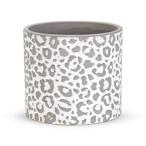 Кашпо 16х14см 1,95л Леопард серый керамика 000000000001225887