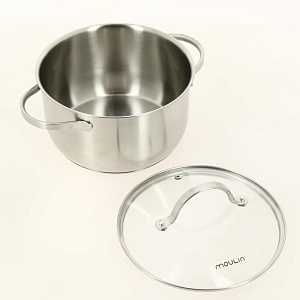 Кастрюля 4,5л 22x12,5см MOULIN VILLA Crystal стеклянная крышка алюминий 000000000001204849