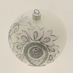 Декоративное украшение 10см Шар 5 БИРЮСИНКА Цветочный стекло 000000000001191685
