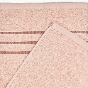 Полотенце махровое 30х60см СОФТИ бордюр с 3 полосками бежевое плотность 380гр/м 100% хлопок 000000000001212198