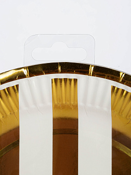 Набор тарелок одноразовых 10шт 23,5см Золото/Серебро бумага 000000000001210175