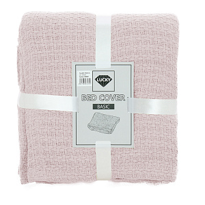 Плед 190х220см LUCKY BASIC розовый хлопок 000000000001214677