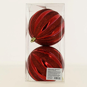 Набор шаров Мандарин 10смх2шт красный пластик PC04132R 000000000001180126