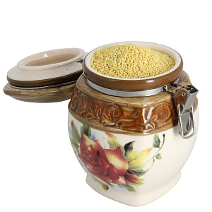 Банка для сыпучих продуктов Розы Коралл, 800мл 000000000001109203