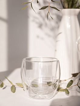 Кружка 250мл LUCKY бочонок с двойными стенками без ручки стекло 000000000001212886