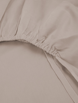 Проcтыня натяжная DE'NASTIA сатин 160x200+25см 100%Хлопок бежевый C010752 000000000001192980
