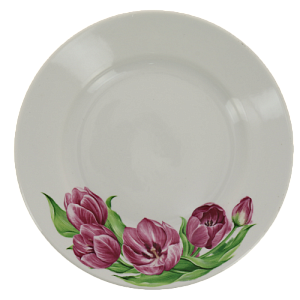 Тарелка фарфор десертная 200 мм супадкий край Розовые тюльпаны,092962 000000000001193476