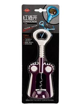 Штопор 18х7см в ассортименте нержавеющая сталь/полипропилен 000000000001229421