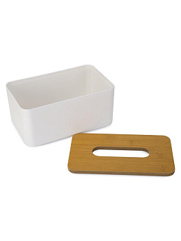 Салфетница 21х12,5х9,5см белый полипропилен/МДФ 000000000001227953