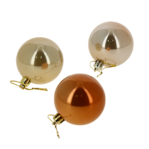 Новогоднее подвесное украшение Ассорти перламутровое, оранжевое, молочное из пластика, размер 6 см (набор из 6ти шт) / 17,4х11,6х5,8 000000000001191208