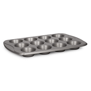 Форма для выпечки маффинов 12шт 40,3х27х3,1см LUCKY Серебрянные Грани 0,4мм углеродистая сталь 000000000001217828