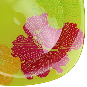 Плоская тарелка Hibiscus Green Luminarc 000000000001005307