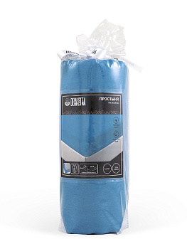 Проcтыня натяжная DE'NASTIA сатин 180x200+25см 100%Хлопок синий C010760 000000000001192988