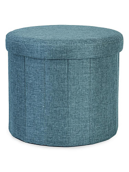 Пуфик складной 38х33см круглый голубой велюр 000000000001226424