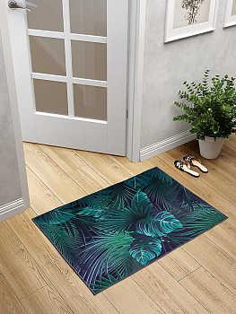 Коврик придверный 60x90см LUCKY Тропики тёмно-зелёный полиэстер 000000000001200467