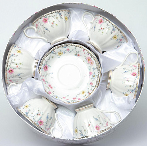 Набор чайный 12шт 6чашек 250мл/6блюдец фарфор Паскаль подарочная упаковка Золото Balsford 174-42002 000000000001197933