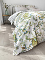 Комплект постельного бельяЕвроDE'NASTIA(пододеяльник200х220простыня230х260наволочки50x70см2шт70х70см2шт)BotehОгурцыПолоскаБелыйЗеленыйСинийЖатыйХлопок 000000000001227510