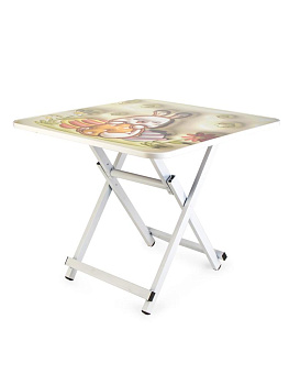 Столик 60х60х52см ST 3D складной зайка железо/МДФ 000000000001227146