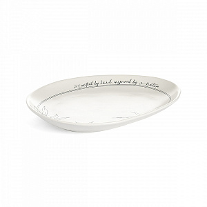 Набор тарелок обеденных 4шт 24,7x19,5x2,7см DE'NASTIA Оливки черно-белый фарфор 000000000001225120