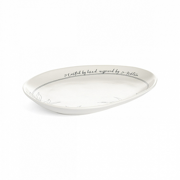 Набор тарелок обеденных 4шт 24,7x19,5x2,7см DE'NASTIA Оливки черно-белый фарфор 000000000001225120