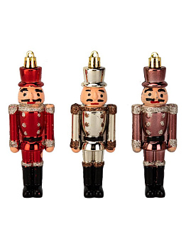 Декоративное украшение Набор 3шт 12,5см Щелкунчик серия Бронзовая микс пластик 000000000001224109