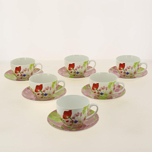 Набор чайный 12 предметов (чашка 300мл-6шт/блюдце-6шт) M25304 000000000001192126