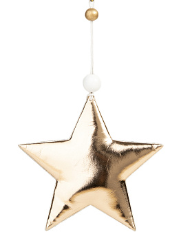Новогоднее подвесное украшение Блестящая розово-золотистая звезда из полиуретана 10,5x1,5x10,5см 81437 000000000001201826