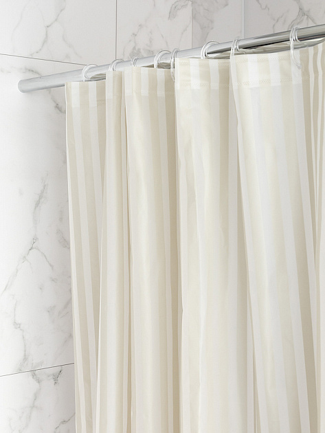 Шторка для ванной 180x200см DE'NASTIA mat stripe бежевый ПЕВА 000000000001226766