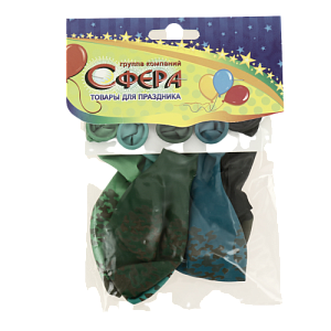 Набор шаров шелкография Камуфляж 36см 5шт 1-0036 000000000001204142