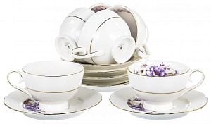 Набор чайный 12 предметов (чашка 200мл-6шт/блюдце-6шт) BALSFORD Грация Шарль подарочная упаковка фарфор 000000000001193980