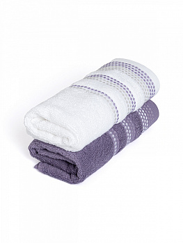 Набор махровых полотенец LUCKY 450gsm 40x60 (2шт) 100% Хлопок темно-синий/темно-серый D100400 000000000001227640