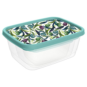 Контейнер для продуктов 860мл IDILAND герметичный с замками круглый зеленый пластик 000000000001218685