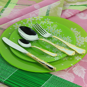 Набор столовых приборов Samba-2 Herdmar, полированный с декором, 24 предмета 000000000001086021